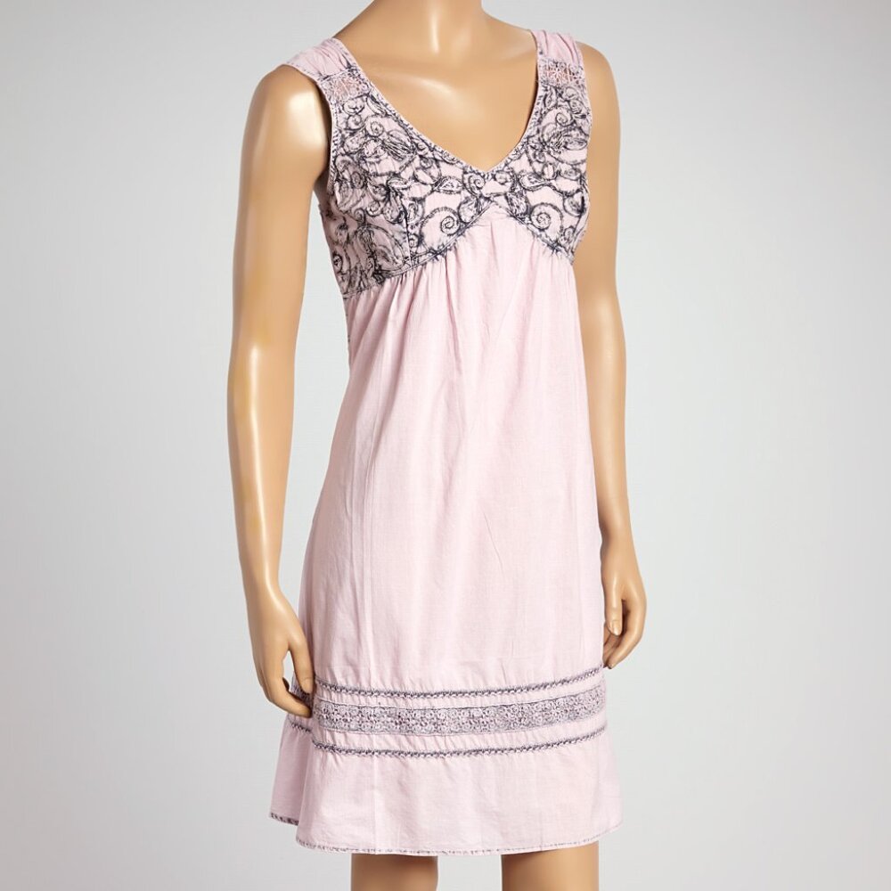 NEW Women's Misses Size M "Flower" Cotton Embroidered Sundress